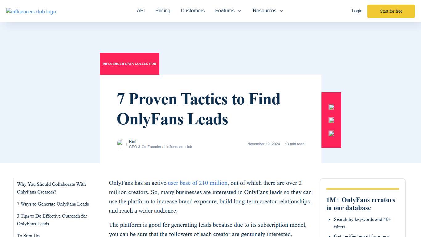 Find OnlyFans Leads | Free OnlyFans Tool + 7 Proven Tactics